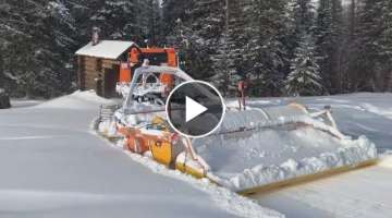 Amazing snow blower machines very fast removal snow out form road