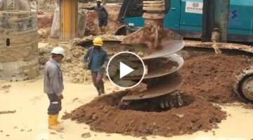 Incredible Modern Bored Pile Construction Machines Technology. Extreme Ingenious Construction Wor...