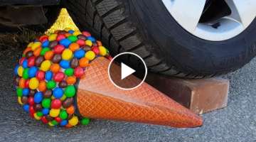 Experiment Car vs M&M ICECREAM vs Watermelon vs Jelly | Crushing Crunchy & Soft Things by Car