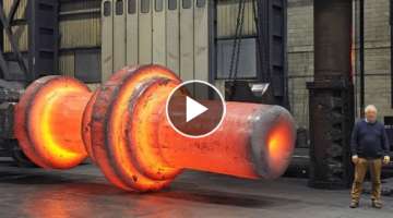 EXTREME Big Heavy Open Die Forging Process, Awesome Fastest Hydraulic Steel Forging Press Machine